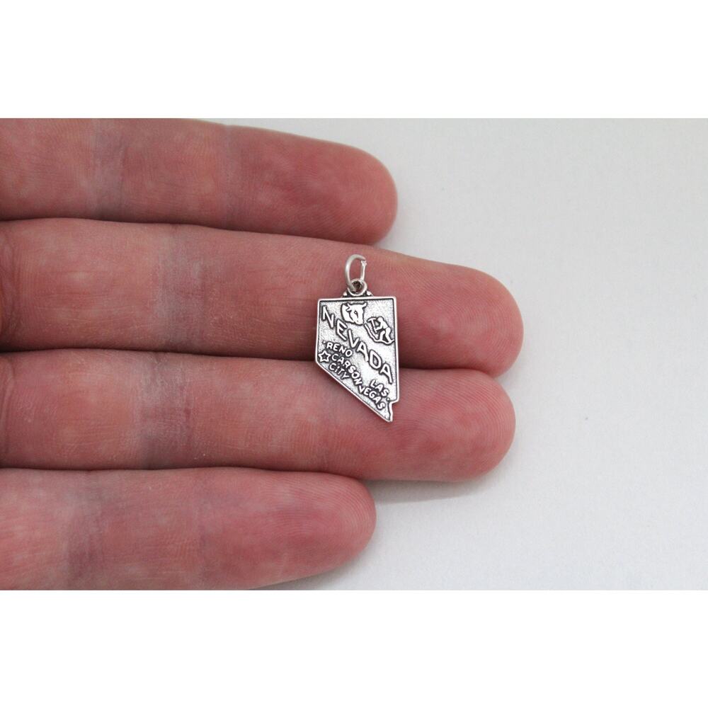 Sterling Silver Nevada State Charm, Sterling Silver State Of Nevada Charm